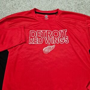 Detroit Red Wings NHL Long Sleeve T-Shirt Mens 2XL Hockey Sportswear‎ Red